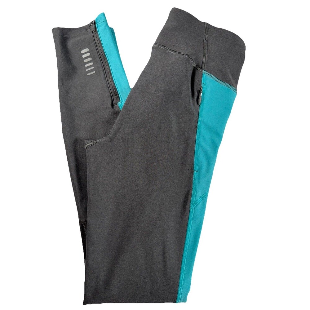 Under Armour Women’s‎ Heatgear Compression Leggings Yoga Zip Gray Teal Small